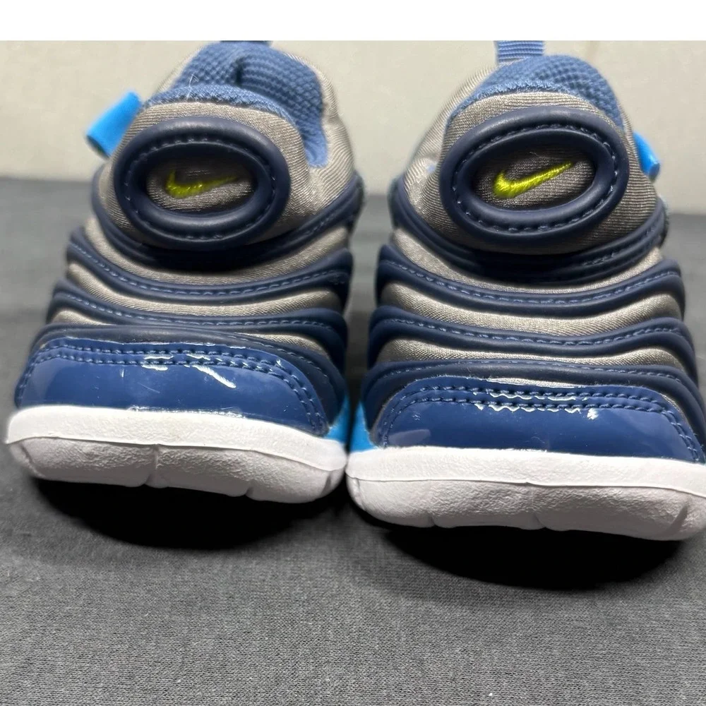 Nike Unisex Toddler Dynamo Free Blue Grey Synthetic 3C Athletic Slip On Sneaker